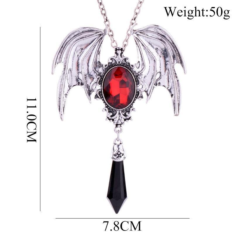 Vampire Necklace Goth Necklace Skull Necklace Crystal 