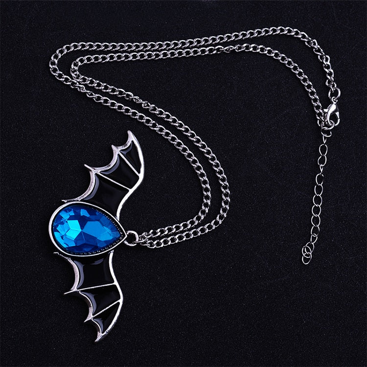 Crystal Vampire Bat Necklace