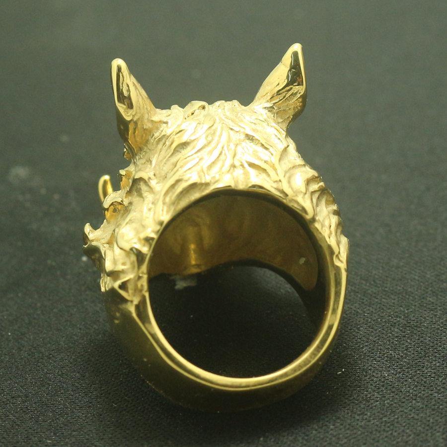 Charging Boar Head Ring - Wyvern's Hoard