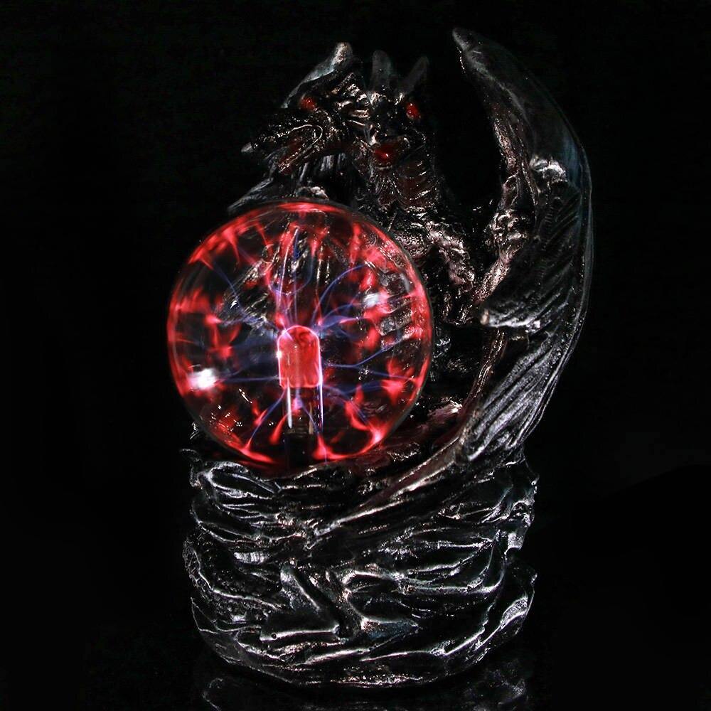 Double Headed Dragon Plasma Ball Figurine - Wyvern's Hoard