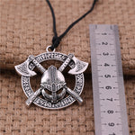 Battle-Worn Viking Battleaxes & Helmet with Runes Necklace
