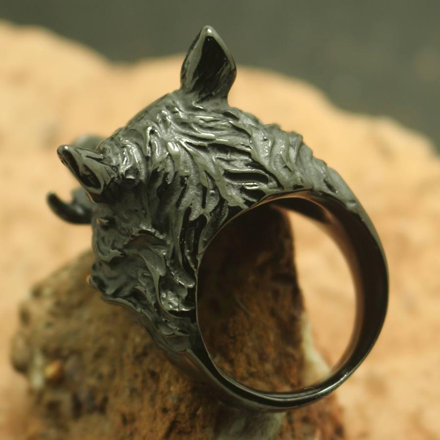 Charging Boar Head Ring - Wyvern's Hoard