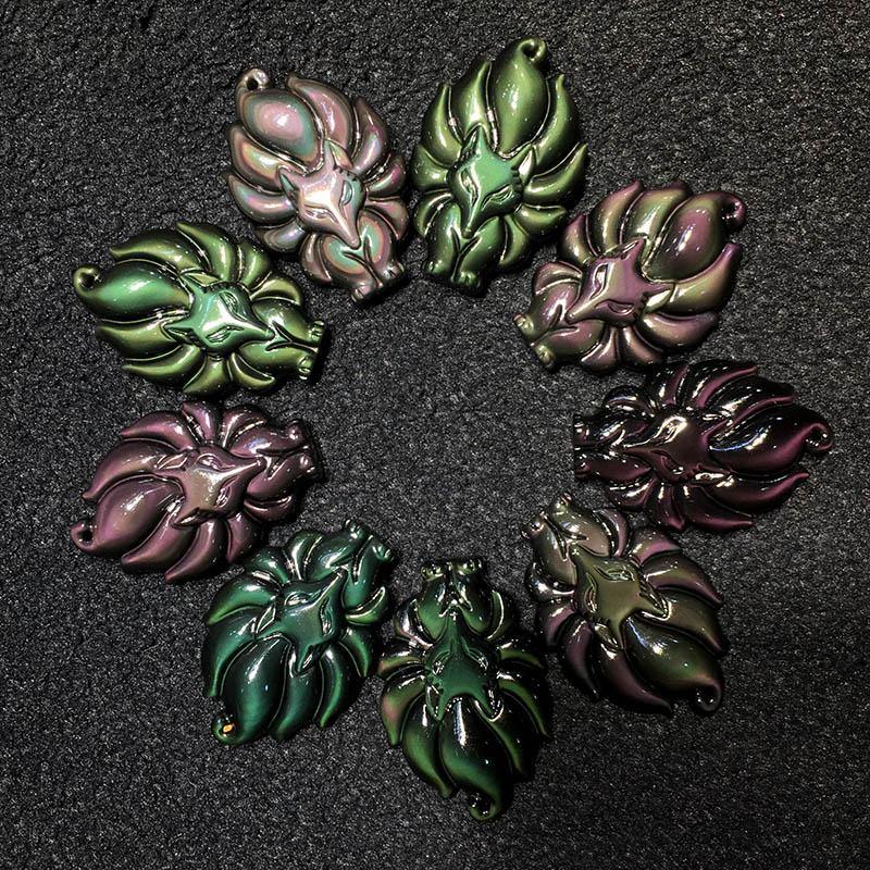 Kyūbi No Kitsune Nine-Tailed Fox Obsidian Necklace - Wyvern's Hoard