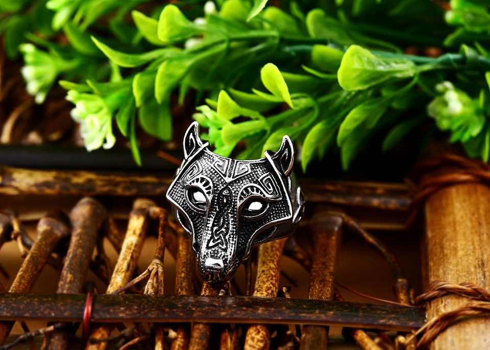 Viking wolf ring