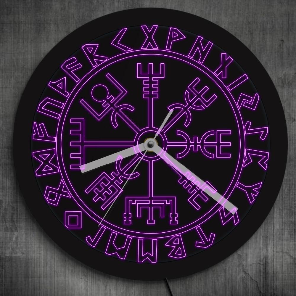 Vegvisir LED Wall Clock - Wyvern's Hoard