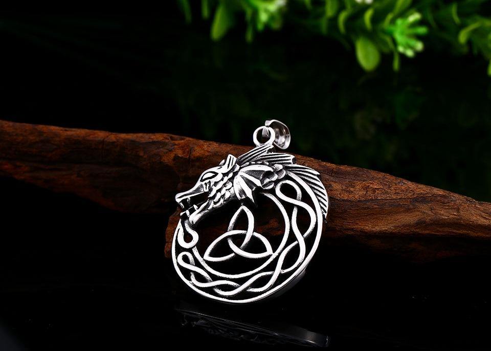 Dragon Ouroboros Triquetra Necklace - Wyvern's Hoard