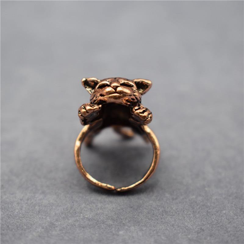 Sleeping Kitten Adjustable Ring - Wyvern's Hoard