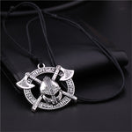 Battle-Worn Viking Battleaxes & Helmet with Runes Necklace