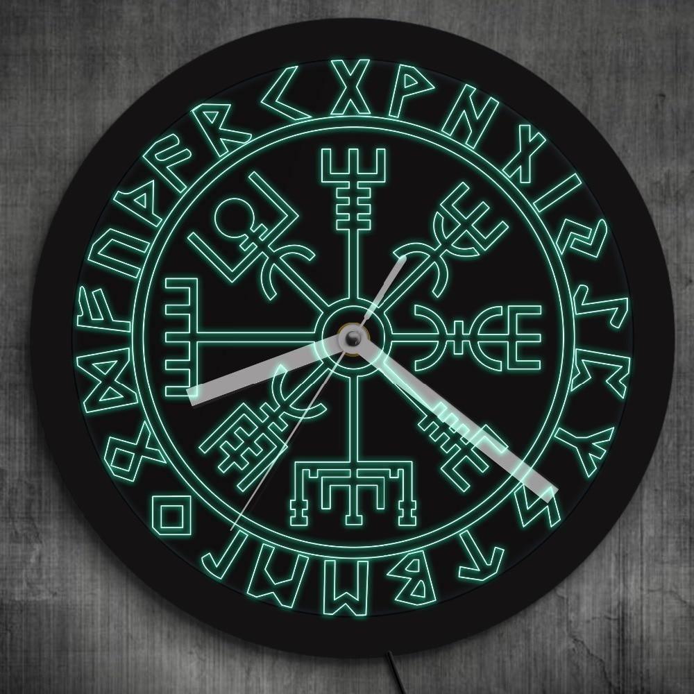 Vegvisir LED Wall Clock - Wyvern's Hoard