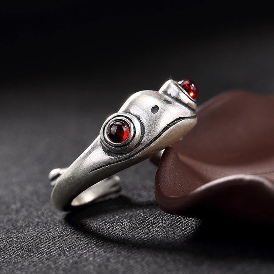 Red Garnet Frog Huggle Ring Wyvern s Hoard