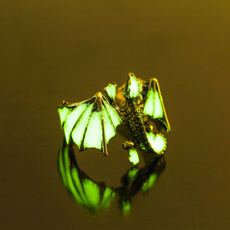Glow In The Dark Roosting Dragon Ring