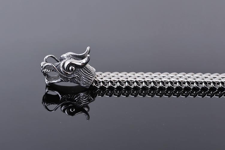 Double Dragon Heads Stainless Steel Bracelet - Wyvern's Hoard