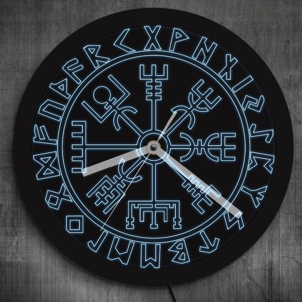 Vegvisir LED Wall Clock - Wyvern's Hoard