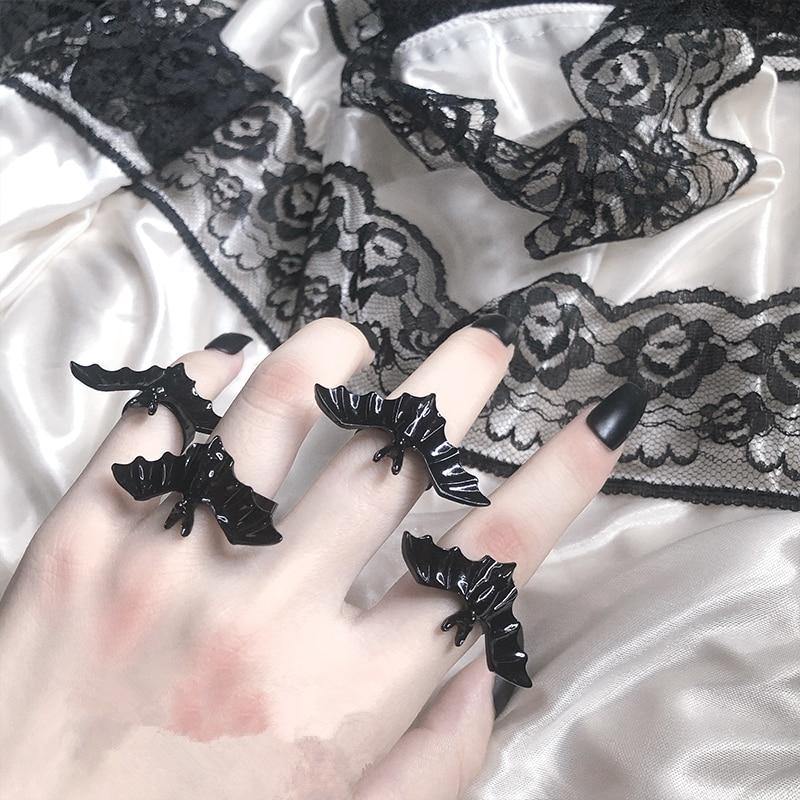 Midnight Bat Adjustable Ring - Wyvern's Hoard