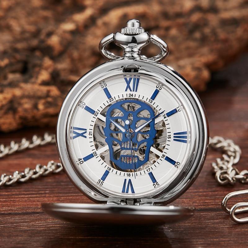 Hollow Skull Mechanical Pocket Watch - Wyvern's Hoard