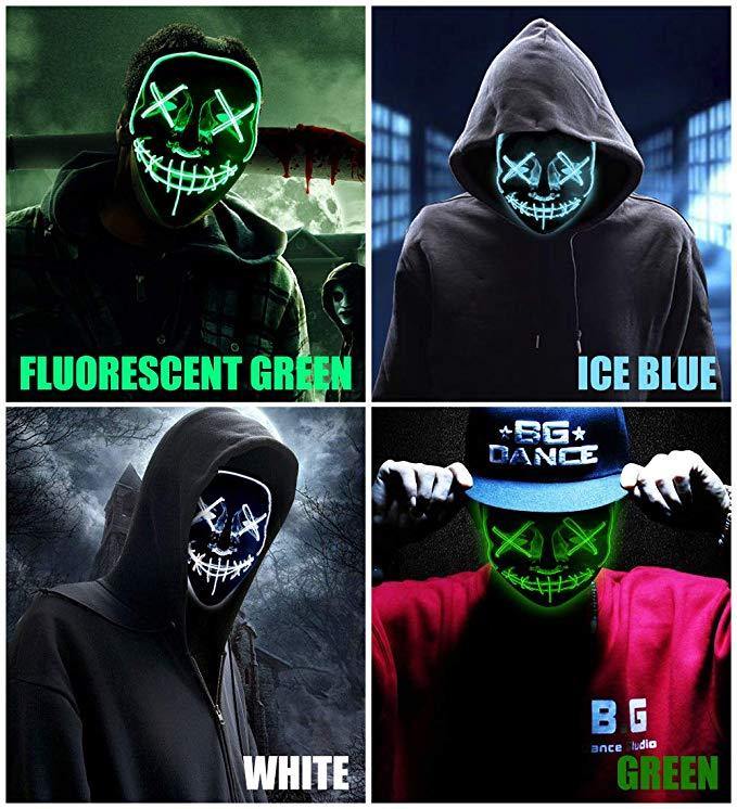 LED Neon Guy Fawkes Mask - Wyvern's Hoard