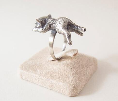 Sleeping Kitten Adjustable Ring - Wyvern's Hoard