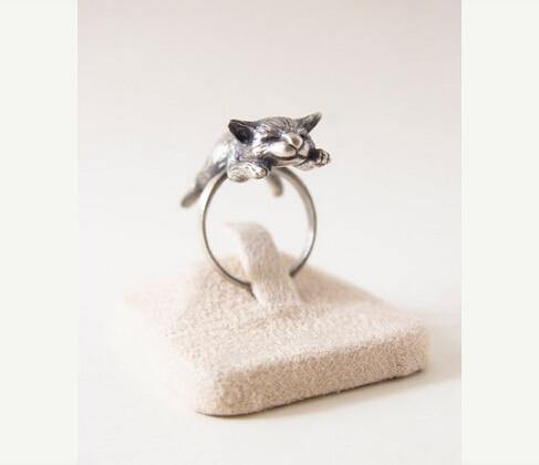 Sleeping Kitten Adjustable Ring - Wyvern's Hoard