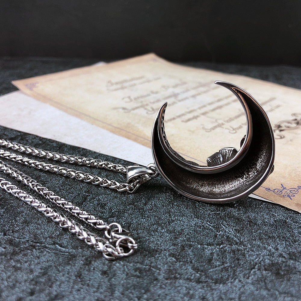 Rose Crescent Moon Necklace