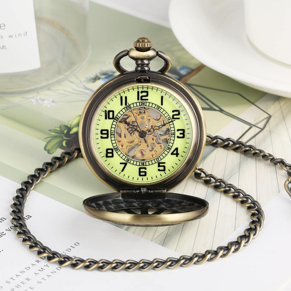 Glow In The Dark Hollow Mechanical Pocket Watch - Wyvern's Hoard