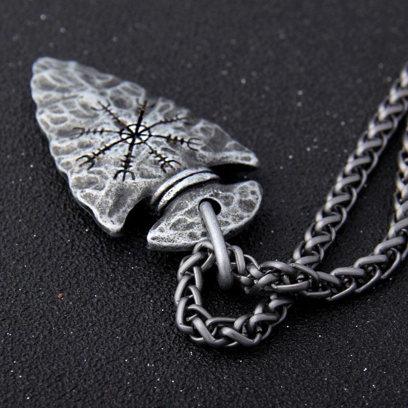 Aegishjalmr Helm of Awe Arrowhead Necklace - Wyvern's Hoard