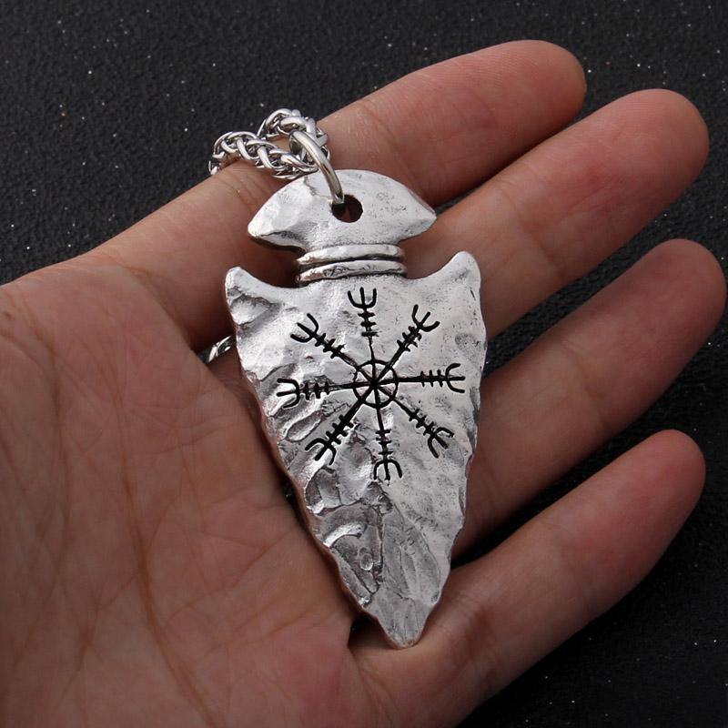 Aegishjalmr Helm of Awe Arrowhead Necklace - Wyvern's Hoard