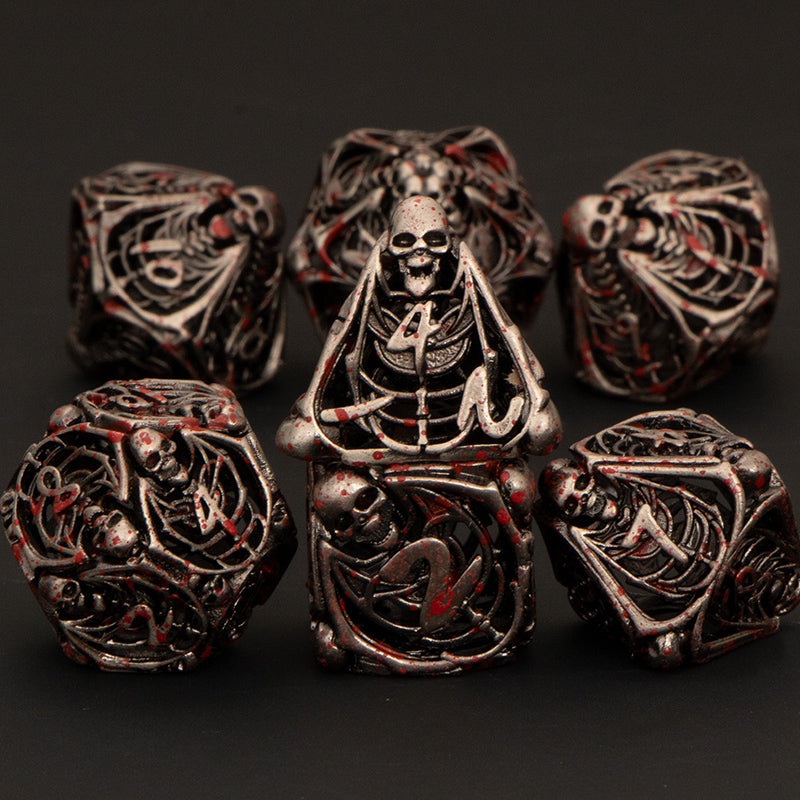 Skeletal Hollow Metal Polyhedral Dice Sets