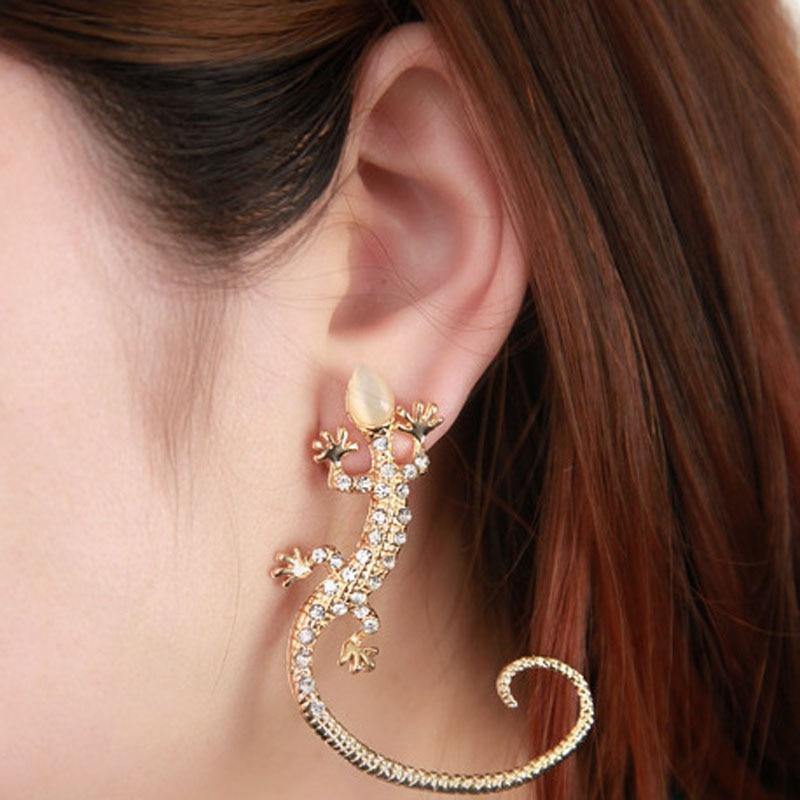 Rhinestone Lizard Earring - Wyvern's Hoard