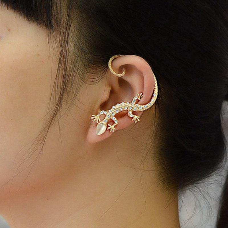 Rhinestone Lizard Earring - Wyvern's Hoard