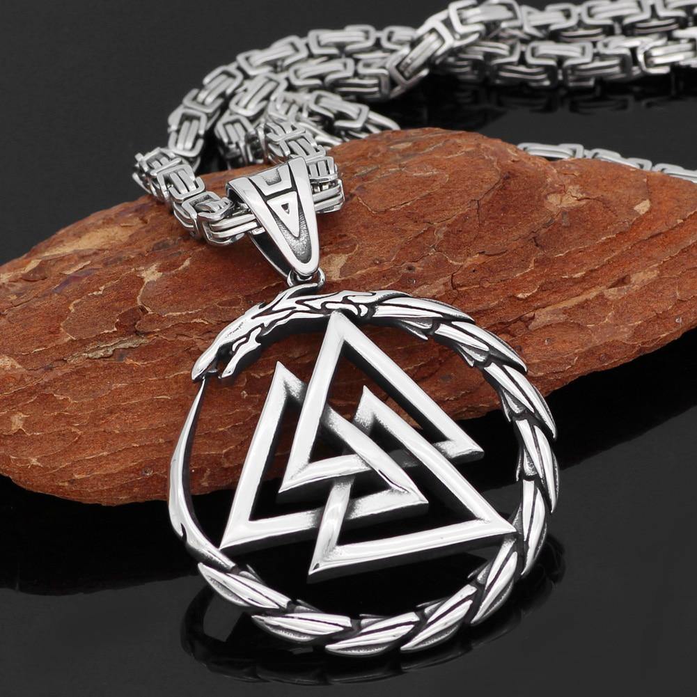 Jörmungandr And Valknut Necklace - Wyvern's Hoard