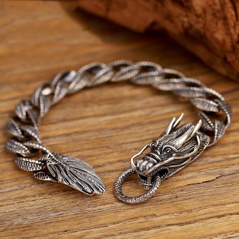 Sea Dragon Sterling Silver Bracelet - Wyvern's Hoard