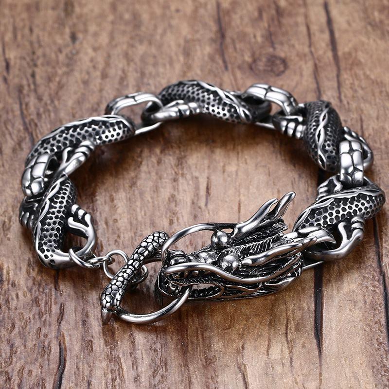 Dragon Link Stainless Steel Bracelet