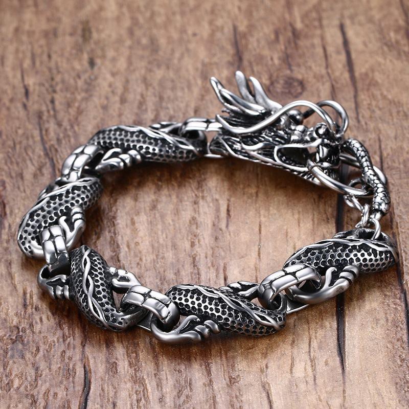 Dragon Link Stainless Steel Bracelet