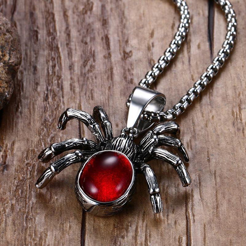 Stainless Steel Spider Necklace - Wyvern's Hoard