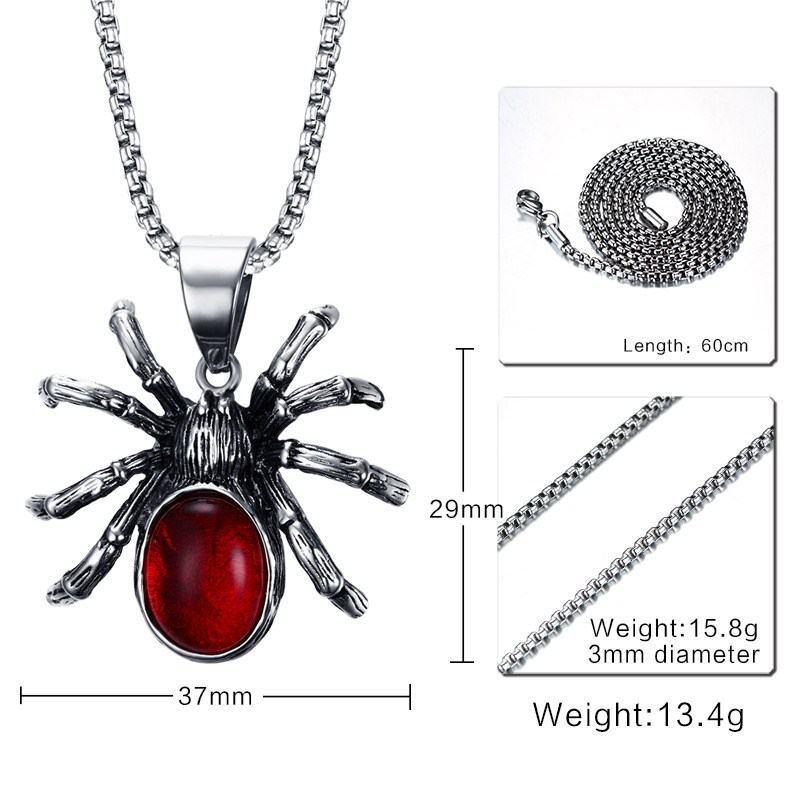 Stainless Steel Spider Necklace - Wyvern's Hoard