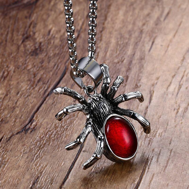 Stainless Steel Spider Necklace - Wyvern's Hoard