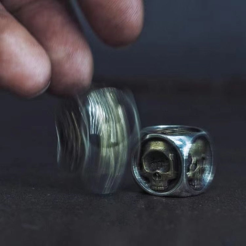 Sterling Silver Monster Skulls D6 Dice (1 Pair)