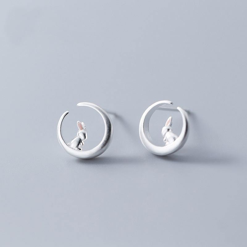 Moon Rabbit Earrings - Wyvern's Hoard