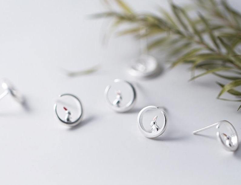 Moon Rabbit Earrings - Wyvern's Hoard