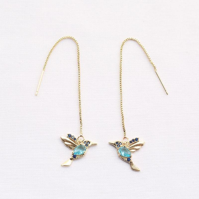 Rhinestone Hummingbird Earrings - Wyvern's Hoard