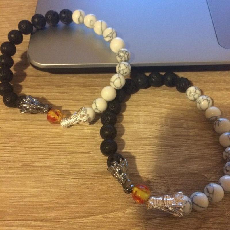 Yin Yang Twin Dragon Head Bracelets - Wyvern's Hoard