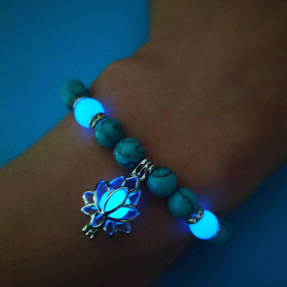 Glow in the Dark Lotus Stone Bracelet - Wyvern's Hoard