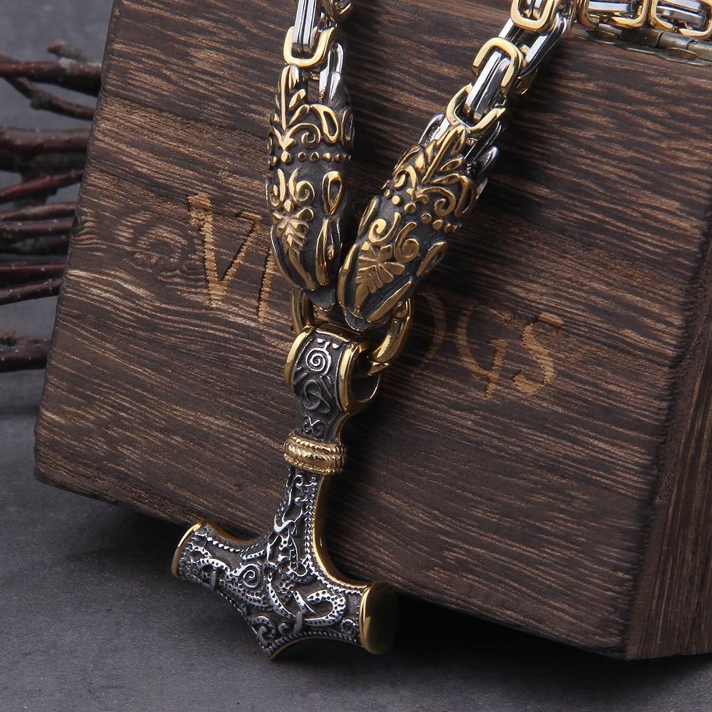 Viking Legends Hammer Chain Necklace - Wyvern's Hoard