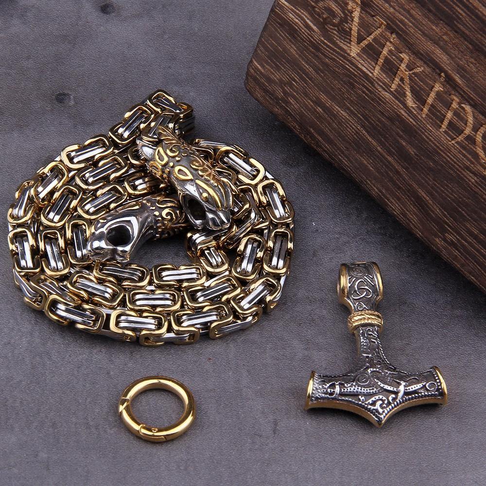 Viking Legends Hammer Chain Necklace - Wyvern's Hoard