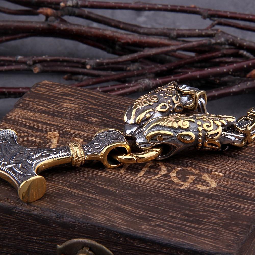 Viking Legends Hammer Chain Necklace - Wyvern's Hoard