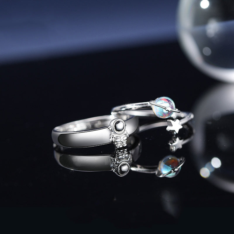 Space Exploration Couple Rings
