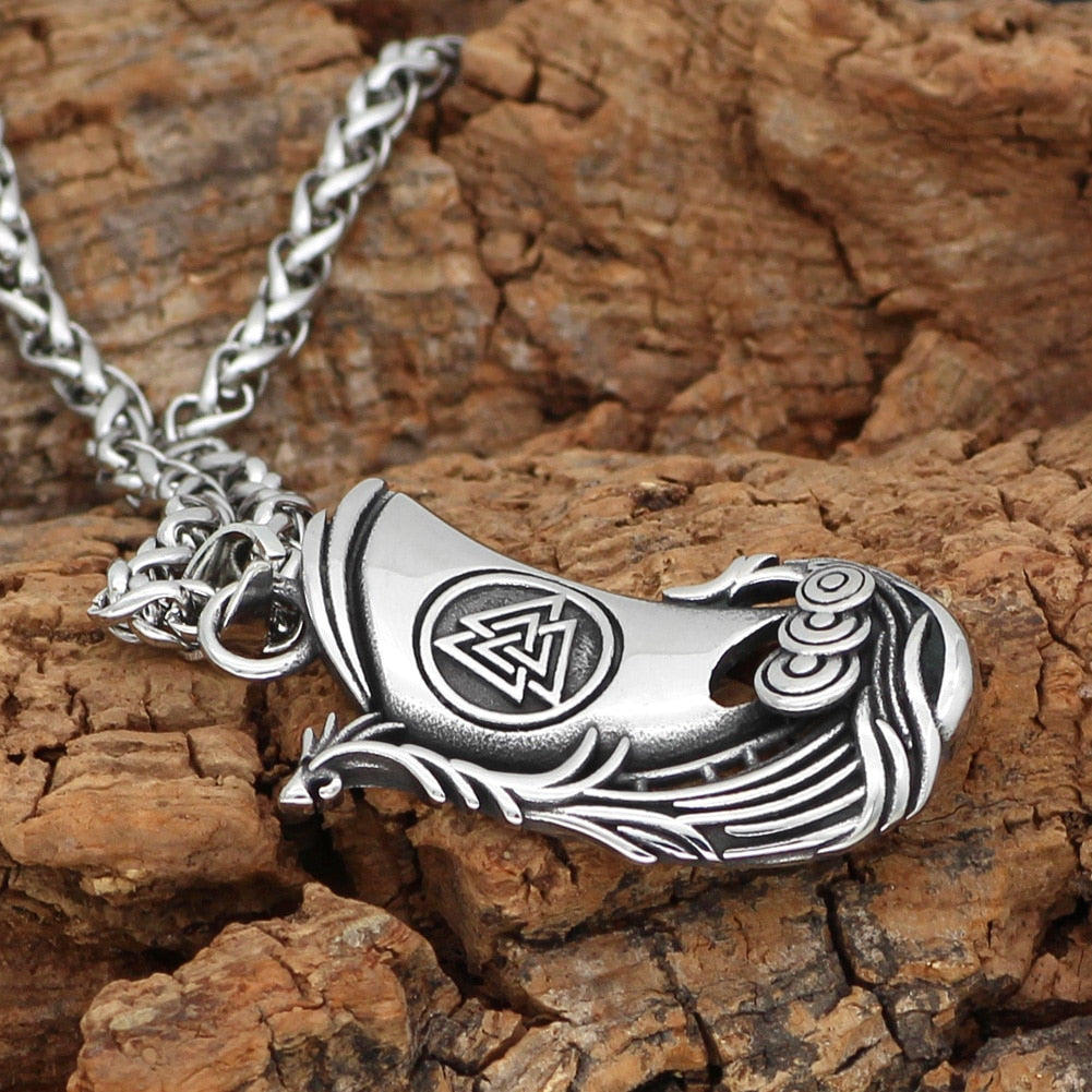 Viking Longship With Valknut Necklace