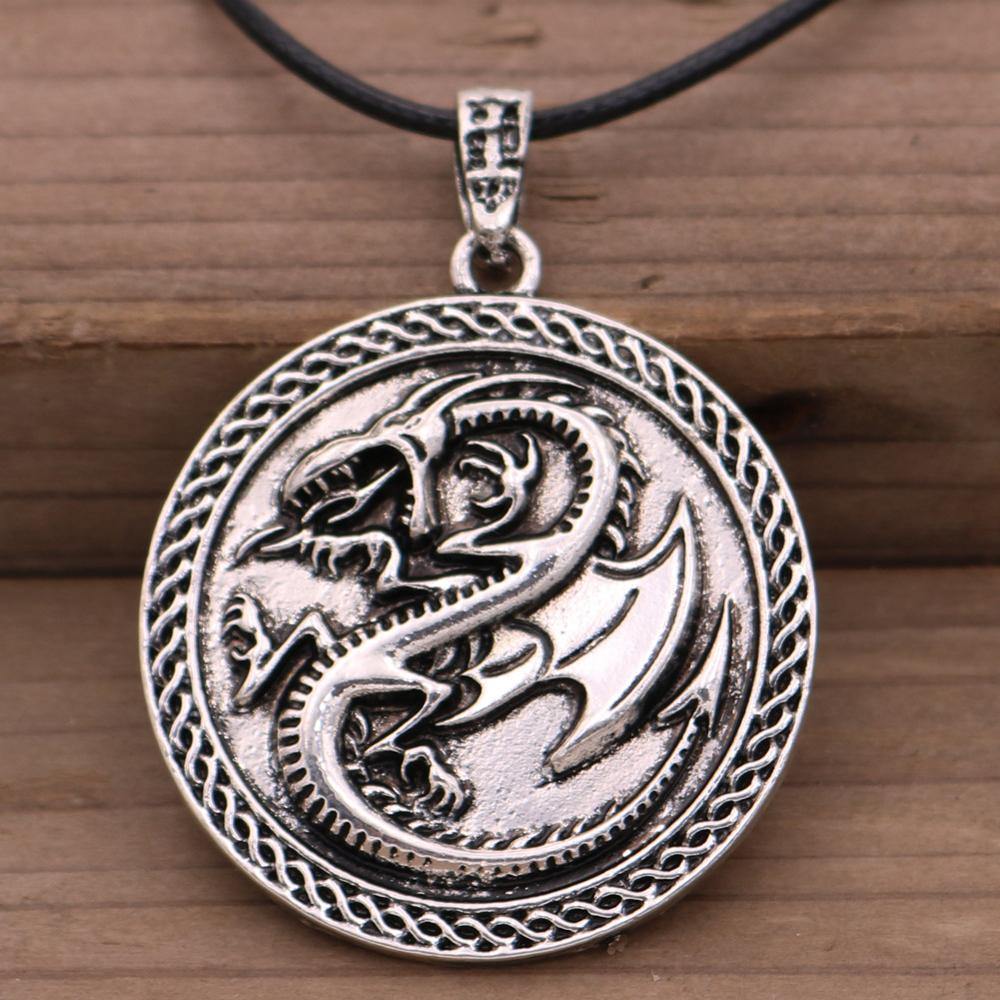 Draconic Wyrm Medallion Necklace - Wyvern's Hoard
