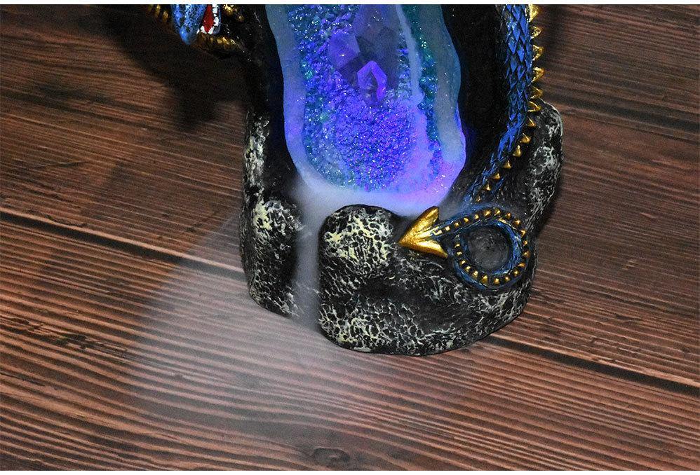 Crystal Cavern Dragon LED Backflow Incense Burner Nightlight - Wyvern's Hoard