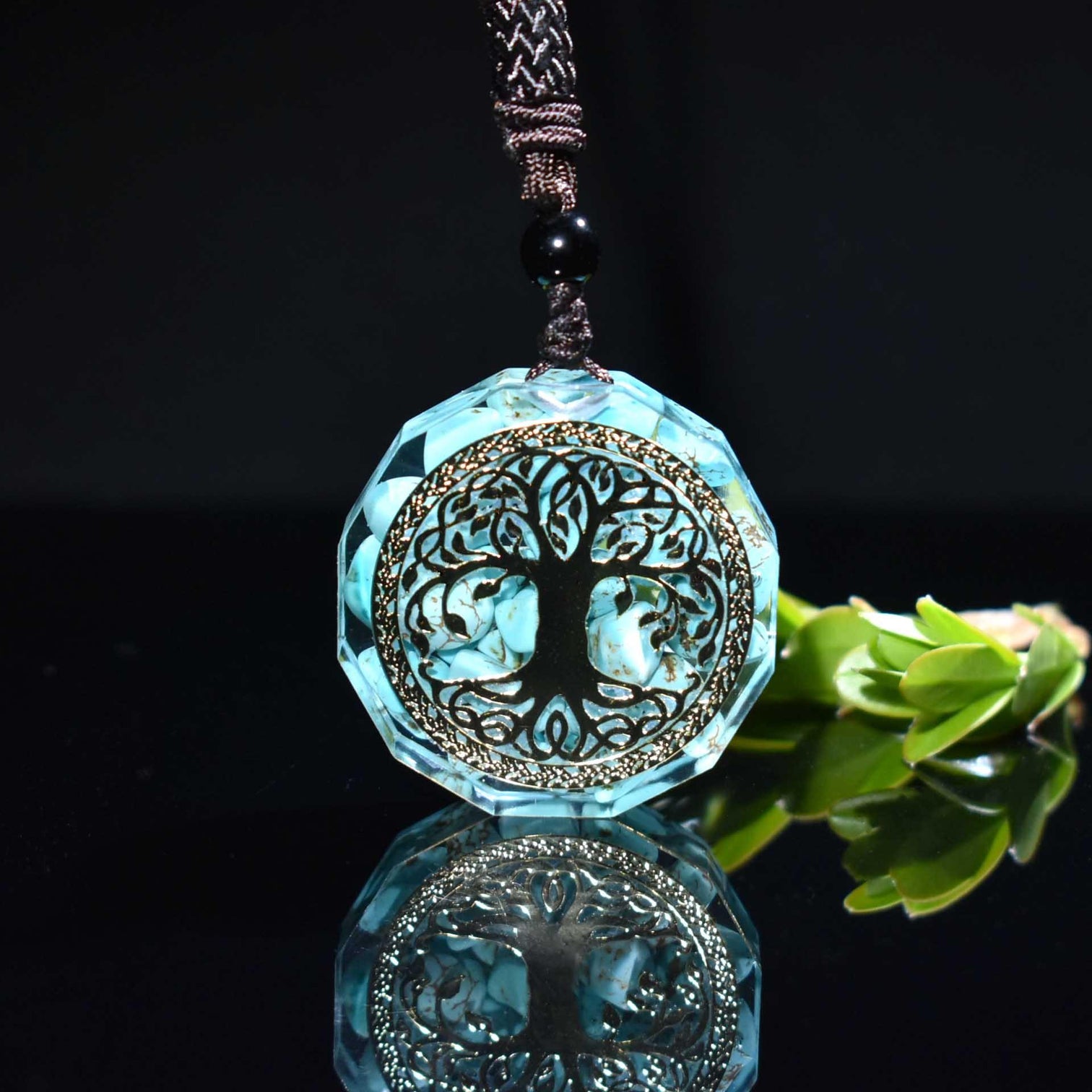 Orgonite Tree of Life Turquoise Necklace - Wyvern's Hoard